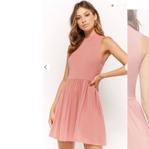 maroon/ burgundy skater dress w a small mock neck